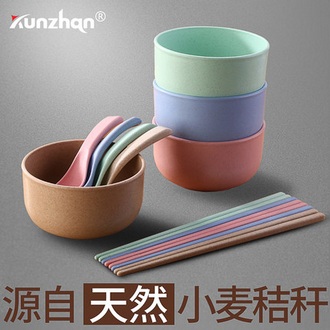 kunzhan小麦 秸秆防霉餐具12件