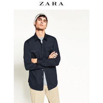 ZARA 男装 抵肩设计衬衫06706302401