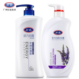 好迪 水润丝滑洗发水750ML+花香沐浴露750ML